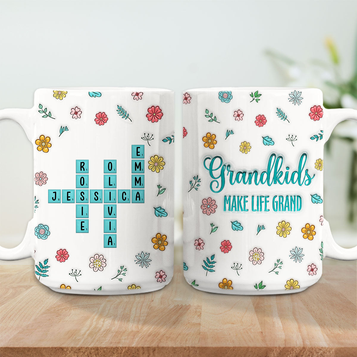 Grandkids Make Life Better - Personalized Custom 3D Inflated Effect Mug