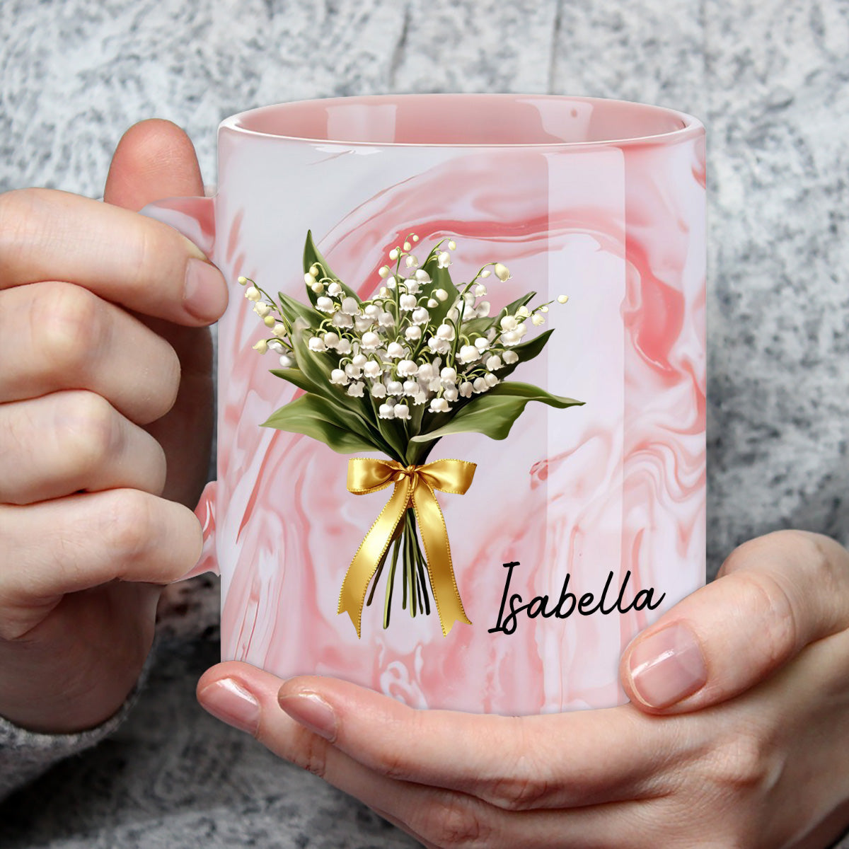 You Make My World Brighter Just By Being In It - Personalized Custom Pink Marble Mug