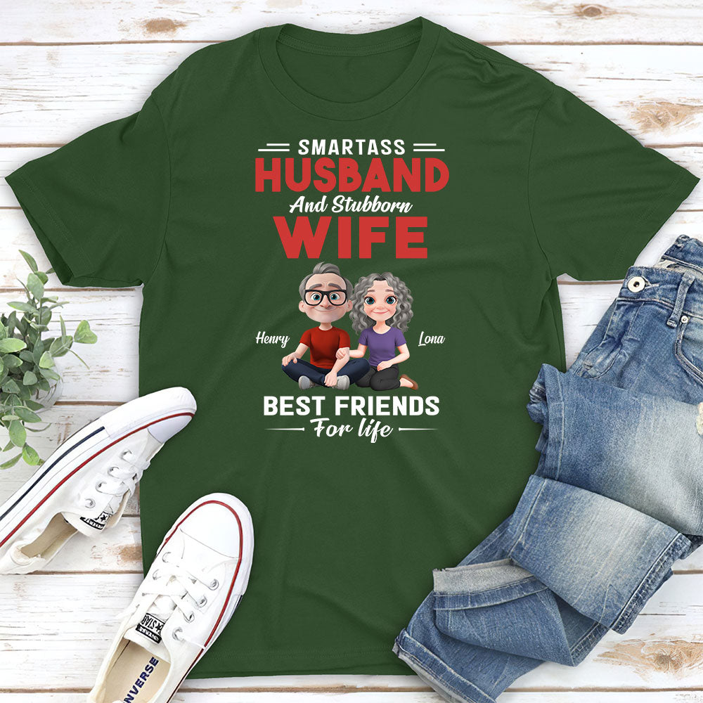 Smartass Husband And Stubborn Wife - Personalized Custom Shirt