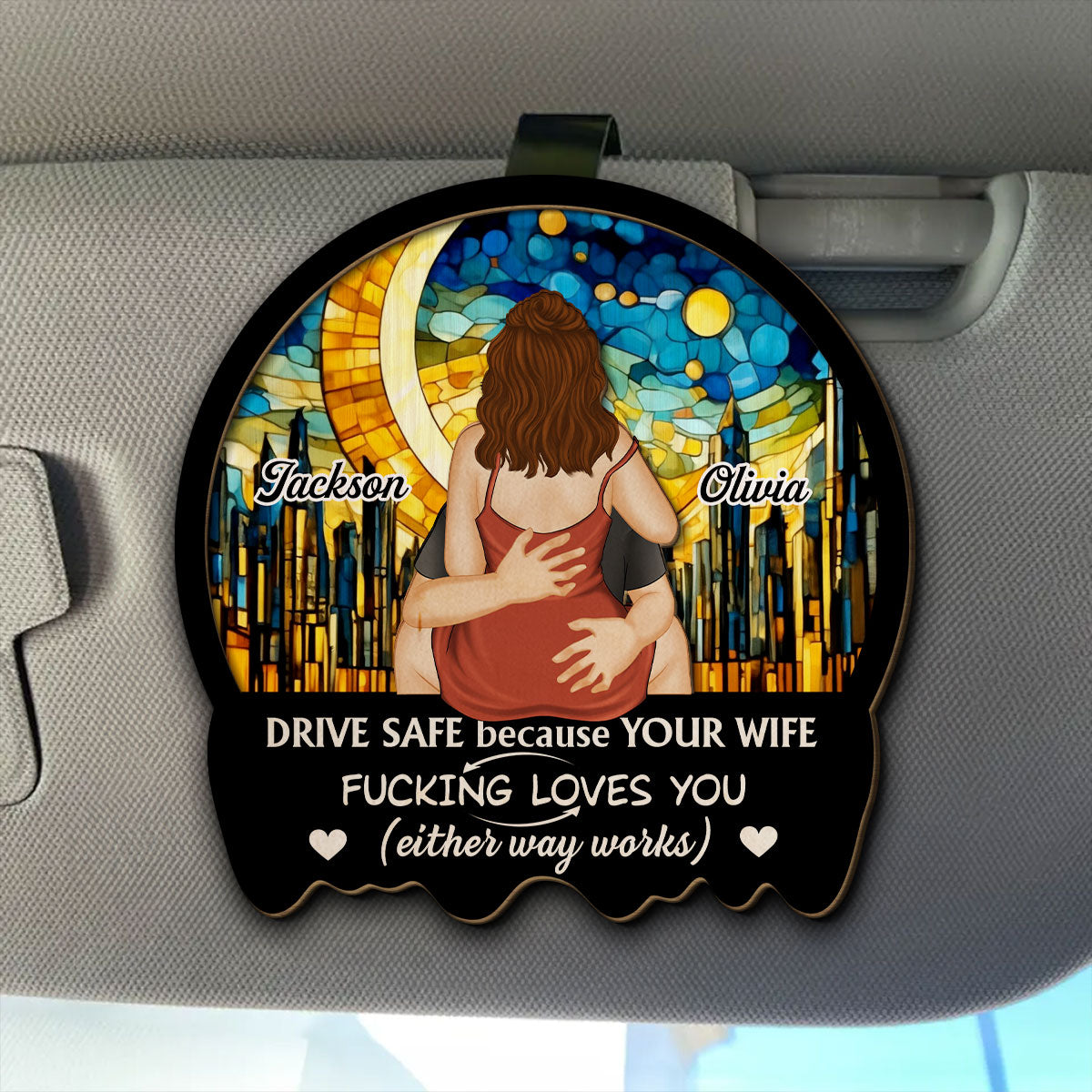 Your Wife Loves You - Personalized Custom Car Visor Clip