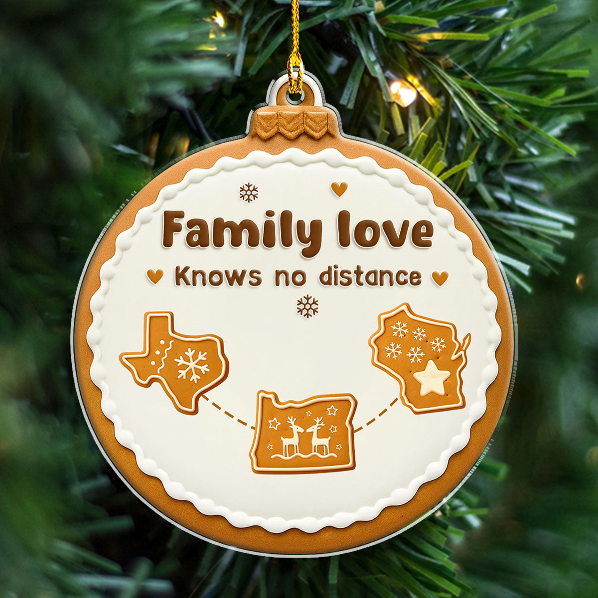 Family In My Heart - Personalized Custom Acrylic Ornament