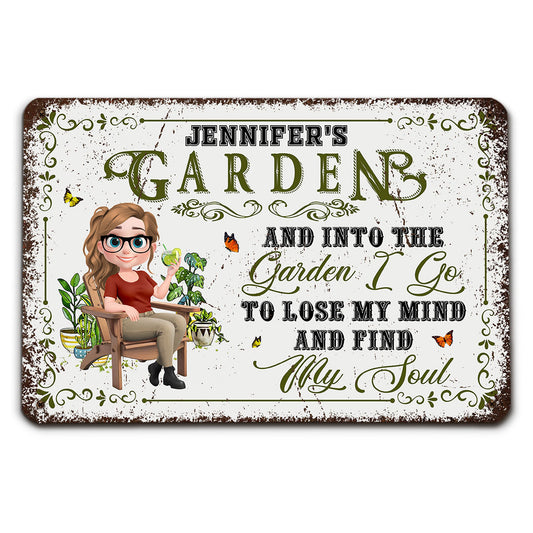 And Into The Garden I Go Gardening - Personalized Custom Metal Sign