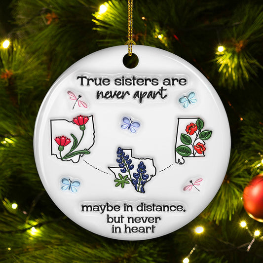 Always Close At Heart - Personalized Custom 3D Inflated Effect Ceramic Ornament