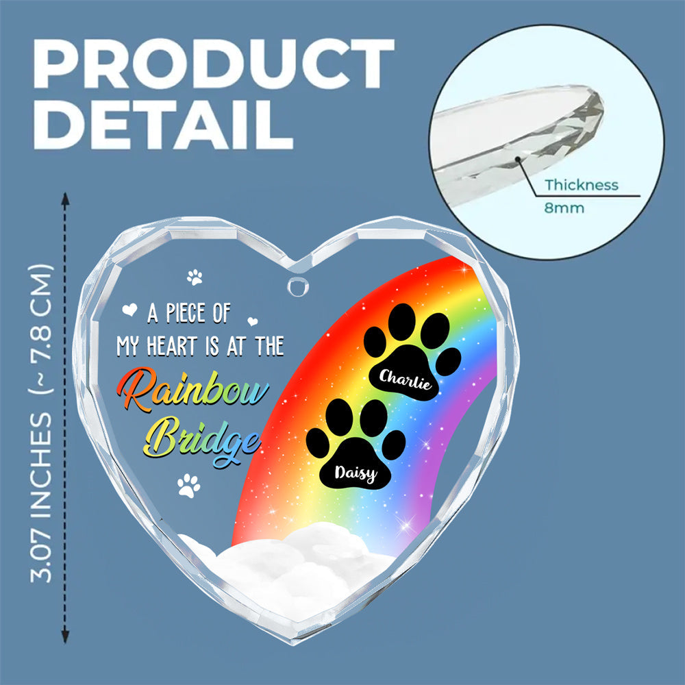 Piece Of Dog Mom Heart - Personalized Custom Glass Ornament