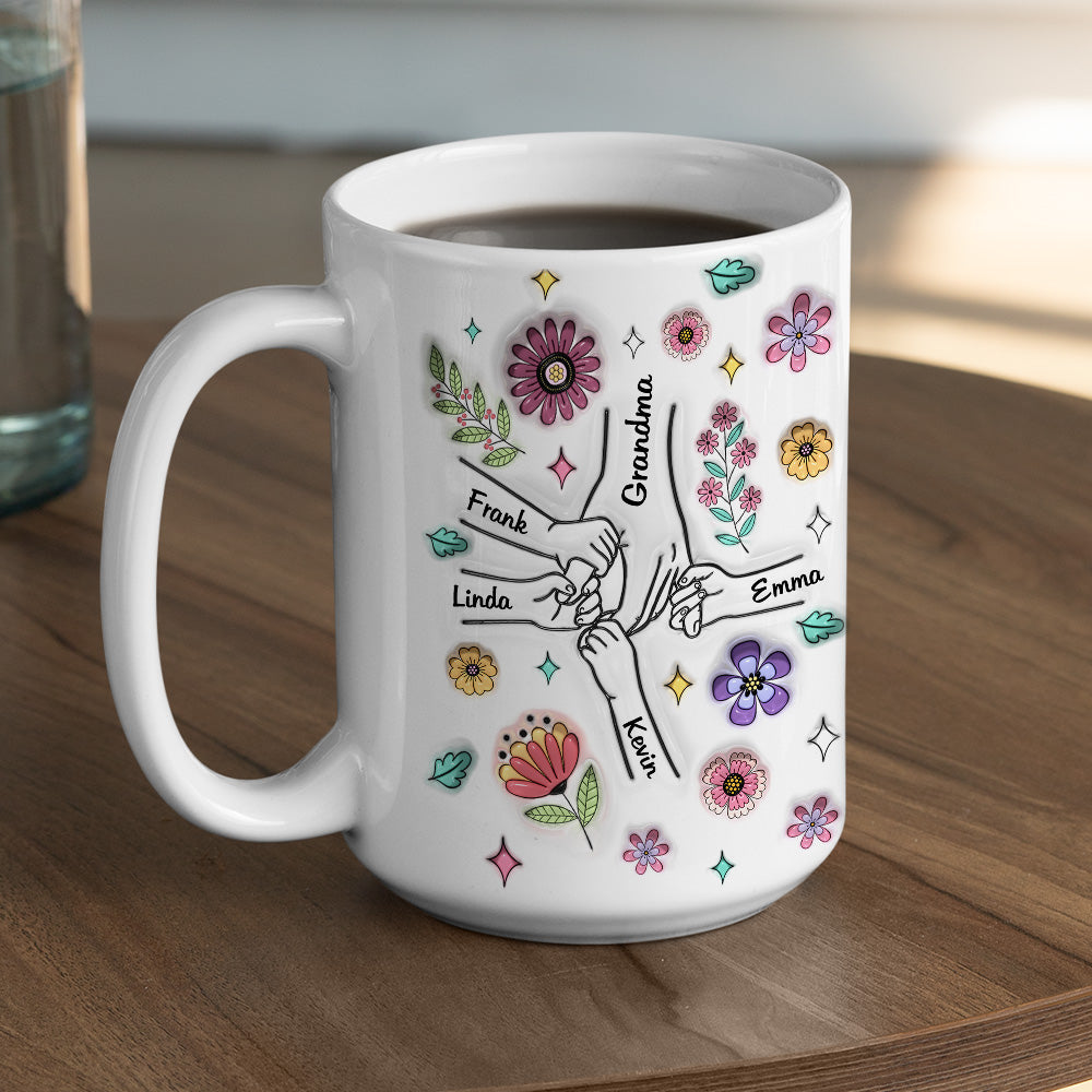 Grandma And Grandkids - Personalized Custom 3D Inflated Effect Mug