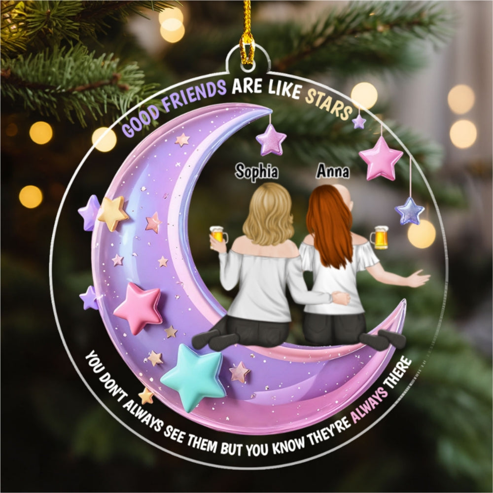 Best Friend Always There - Personalized Custom Acrylic Ornament