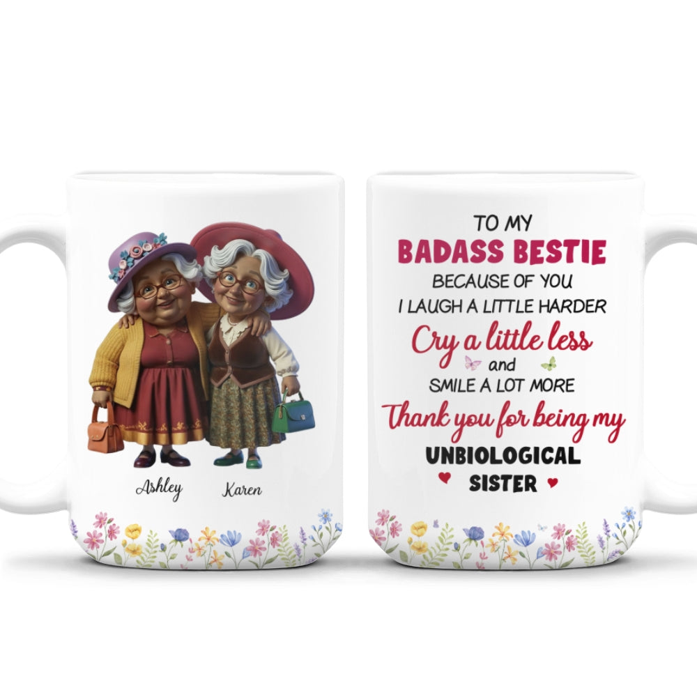 Thanks For My Unbiological Sister 2 - Personalized Custom Coffee Mug
