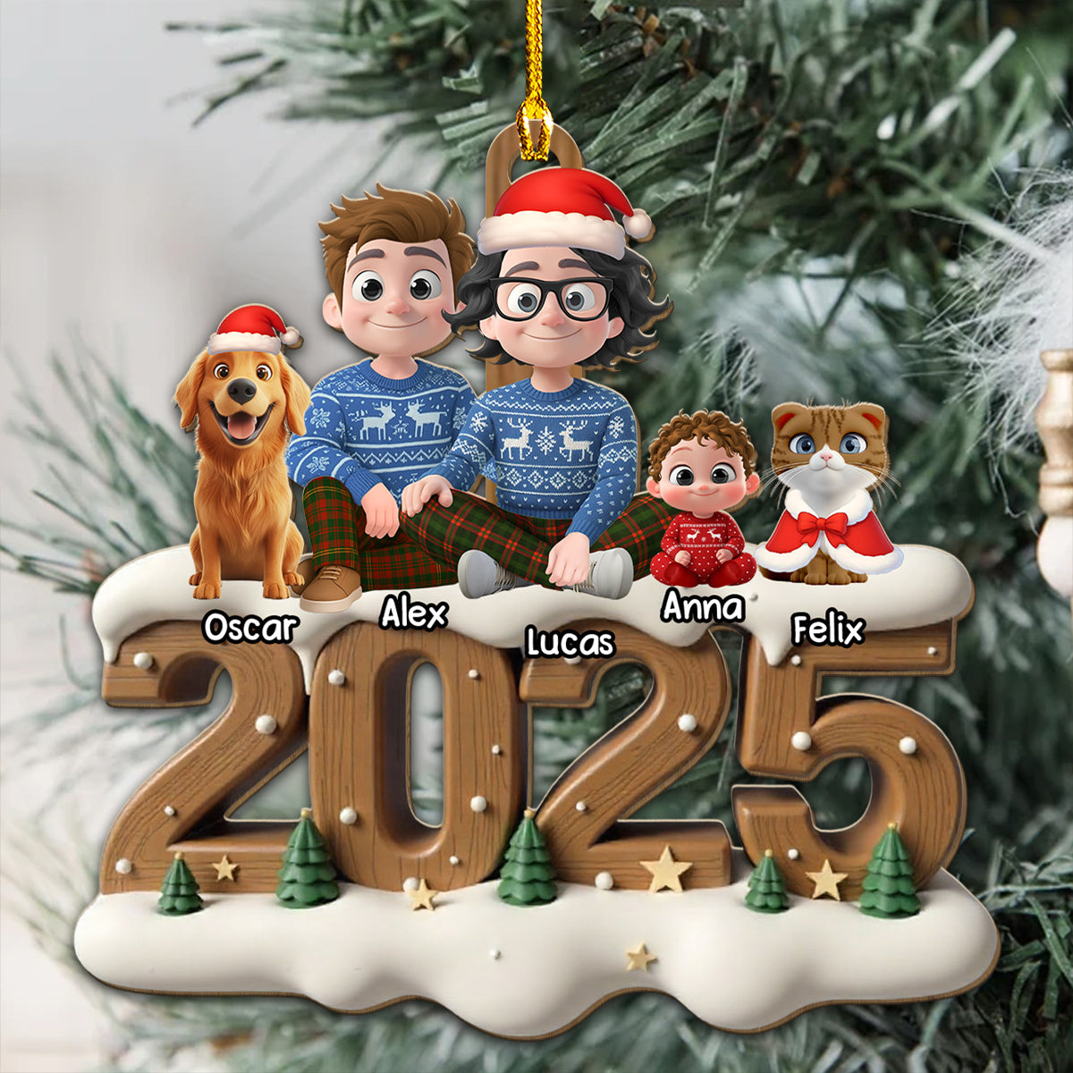 Us Together With Them Onwards - Personalized Custom 3D Effect Wood Ornament