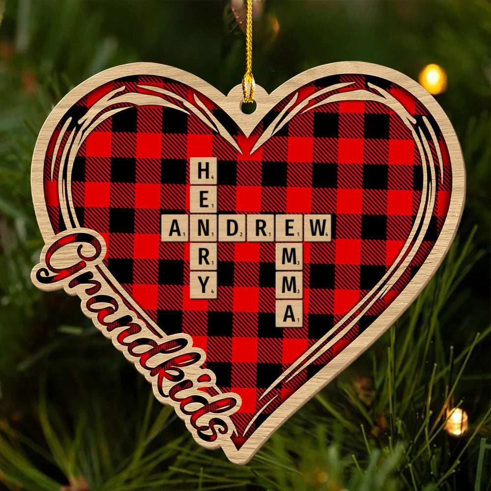 Grandparents Gave Us Love - Personalized Custom Wood Ornament