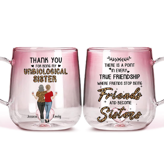 True Friendship - Personalized Custom Pink Gradient Glass Mug