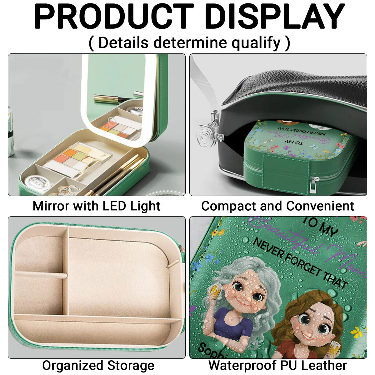 Forever And Always - Personalized Custom Jewelry Box With LED Mirror