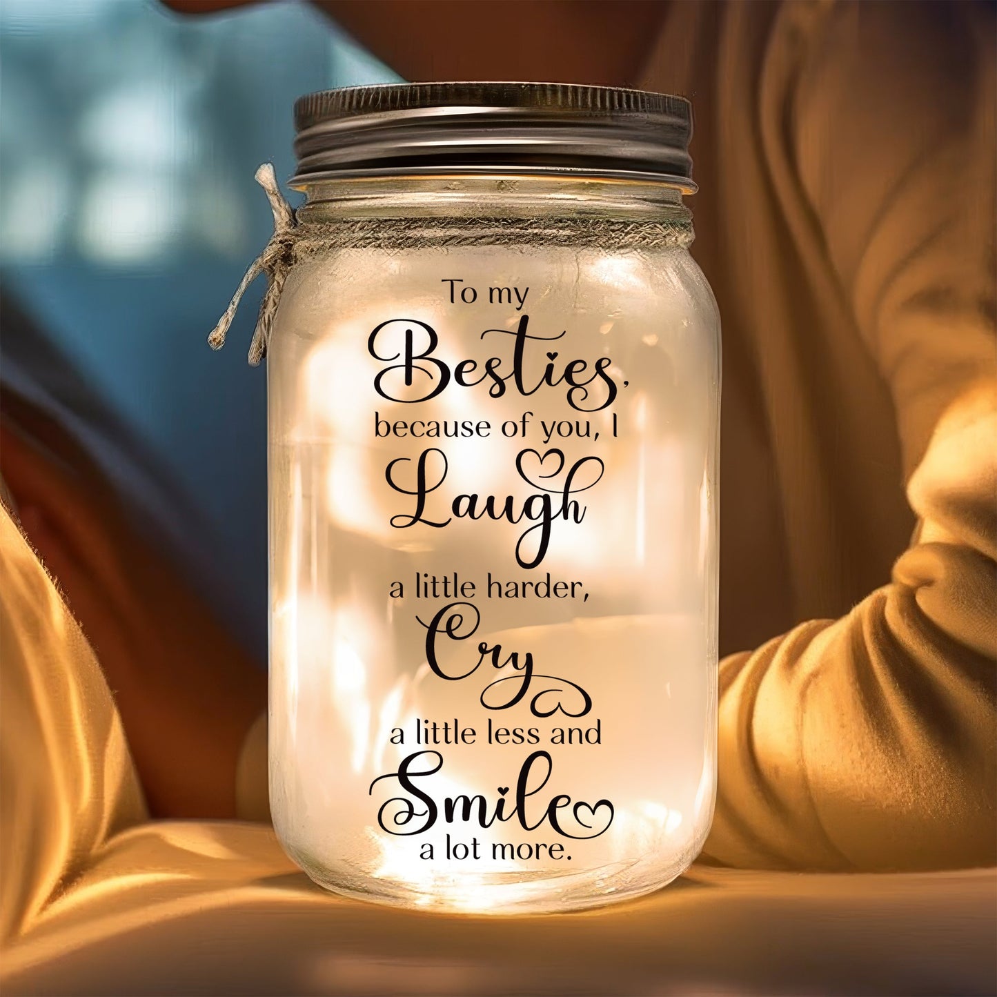 Better Together, Always And Forever - Personalized Custom Mason Jar Light