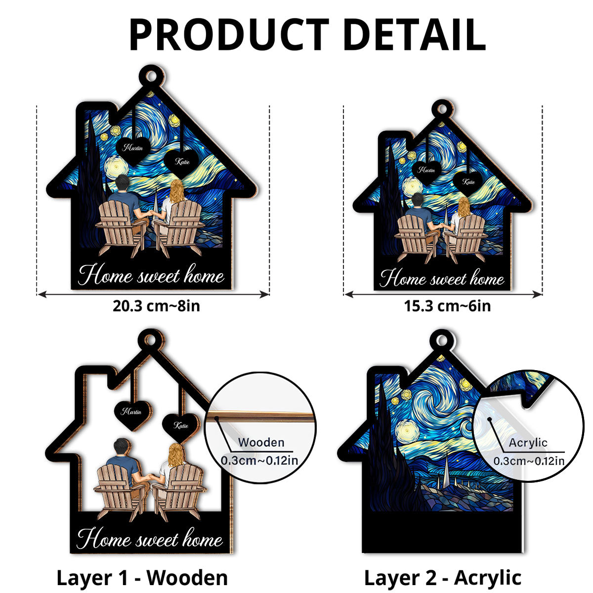 Home Sweet Home - Personalized Custom Suncatcher