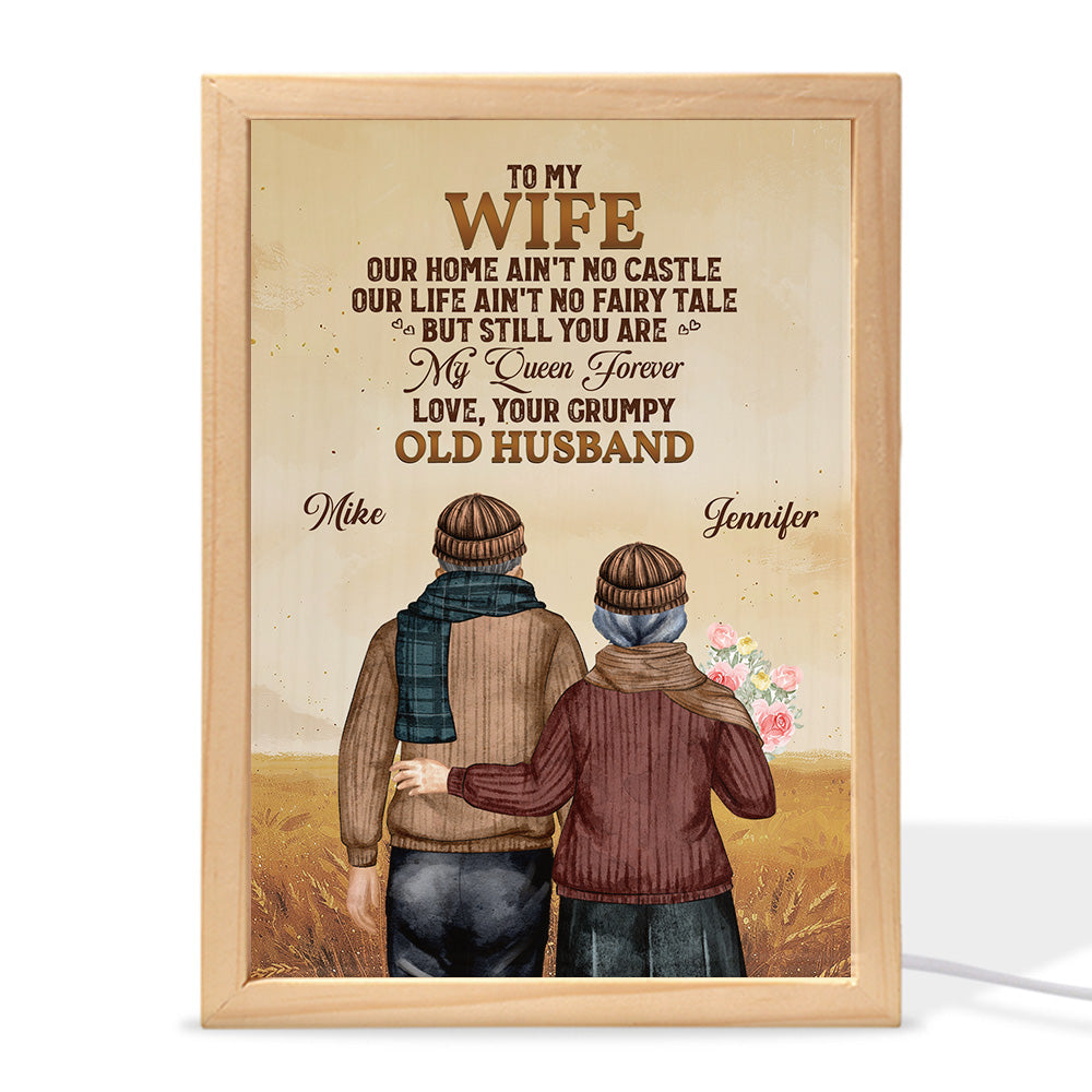 To My Wife You Are My Queen Forever - Personalized Custom Frame Light Box