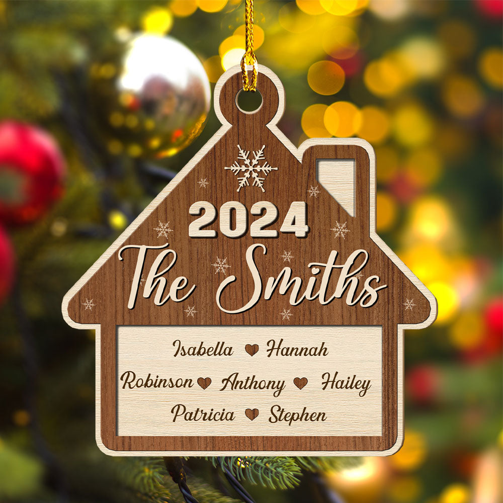 Family Christmas - Personalized Custom Wood Ornament