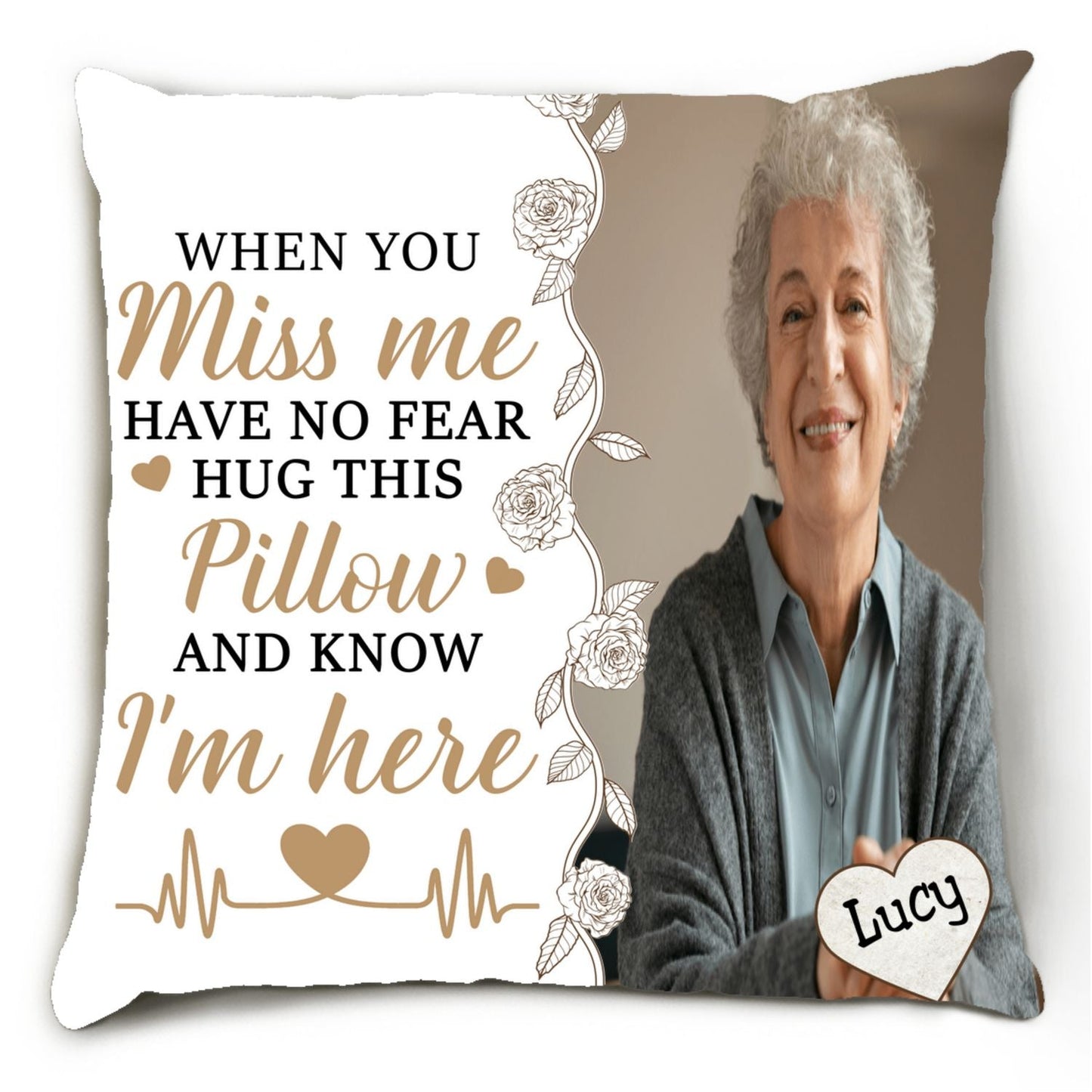 Hug This Pillow And Know I'm Here - Personalized Custom Throw Pillow