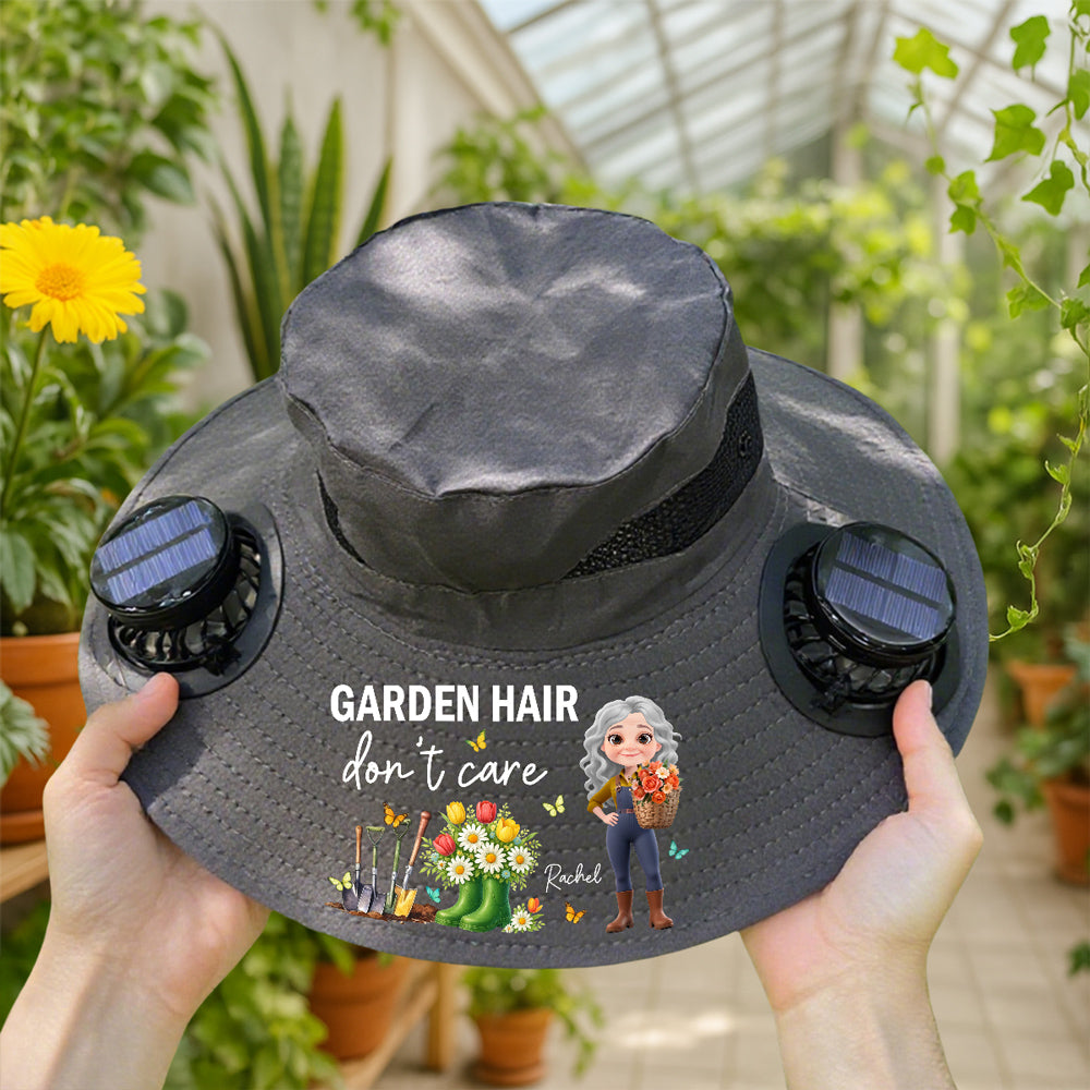 Garden Hair Do Not Care - Personalized Custom Solar Fan Hat
