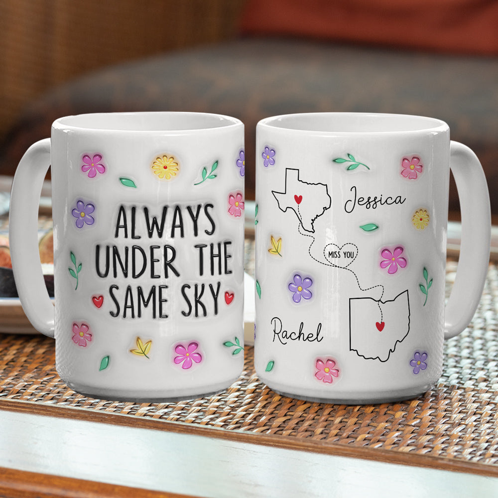Wish We Under The Same Sky - Personalized Custom 3D Inflated Effect Mug