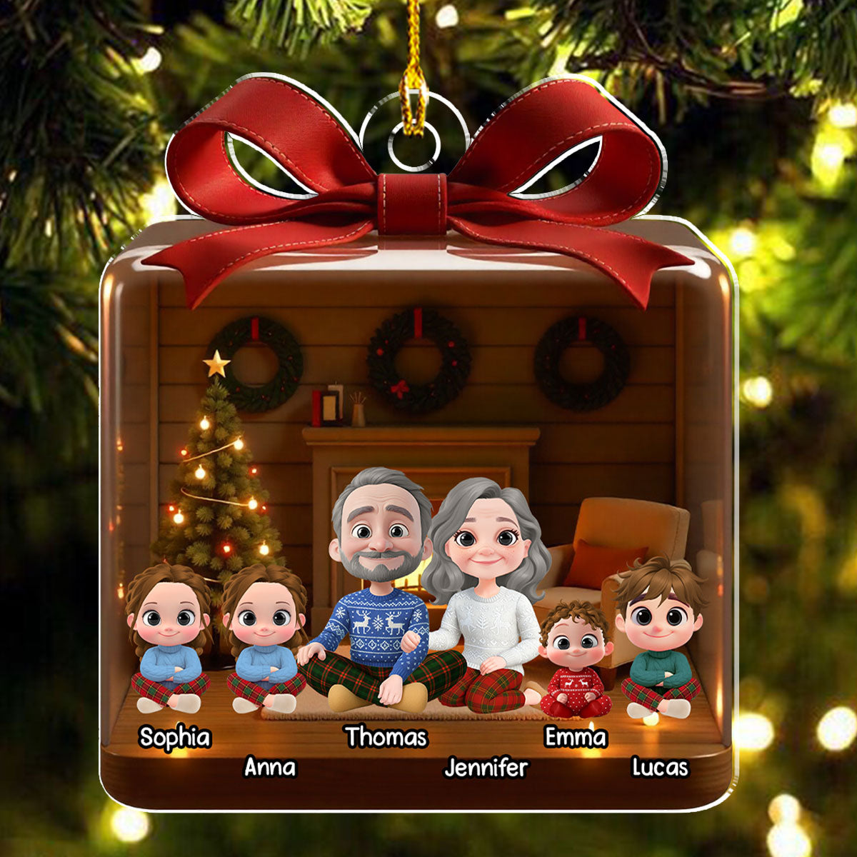 Family Is A Gift - Personalized Custom 3D Effect Acrylic Ornament