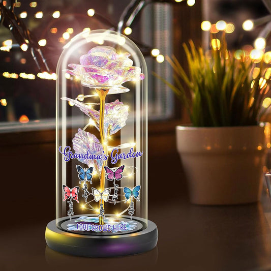 Love Grows Here - Personalized Custom Sparkly Rose