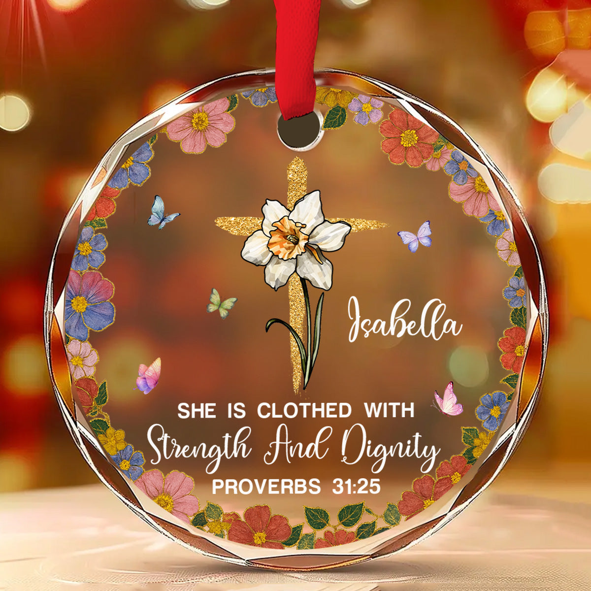 She Walks In Quiet Dignity - Personalized Custom Glass Ornament