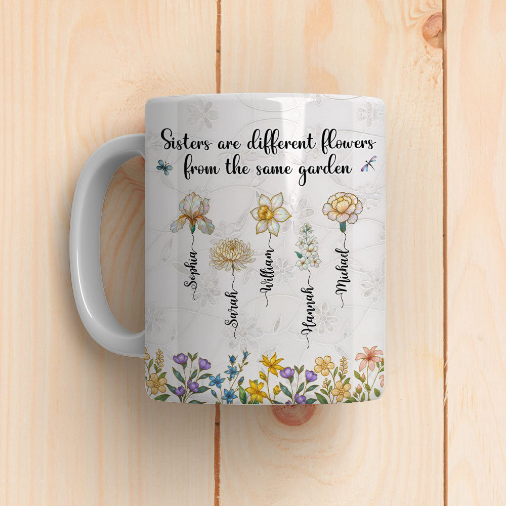 Sisters Are Flowers Mother Of Pearl - Personalized Custom Coffee Mug