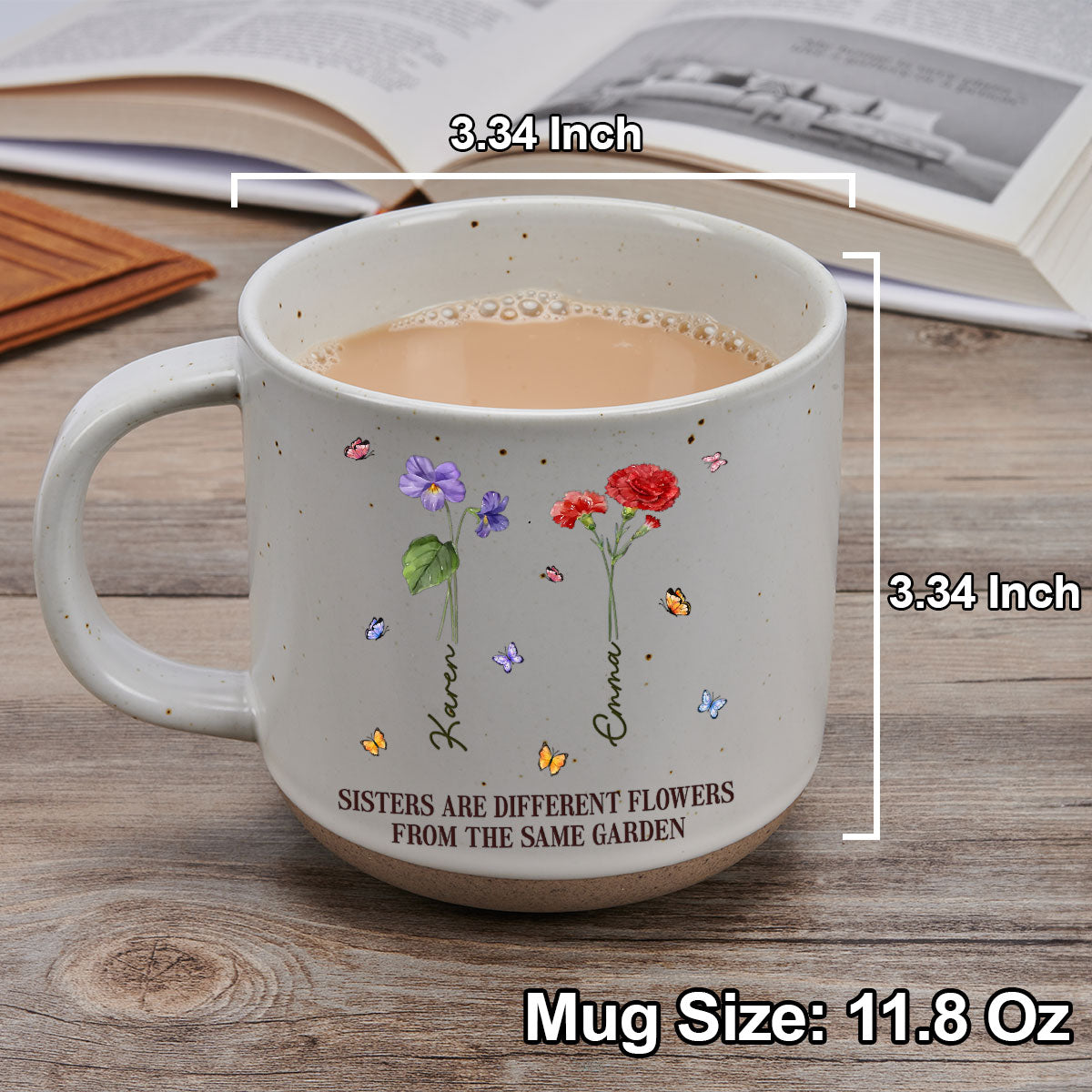 Sisters Are Different Flowers From The Same Garden Ver 2 - Personalized Custom Pottery Mug