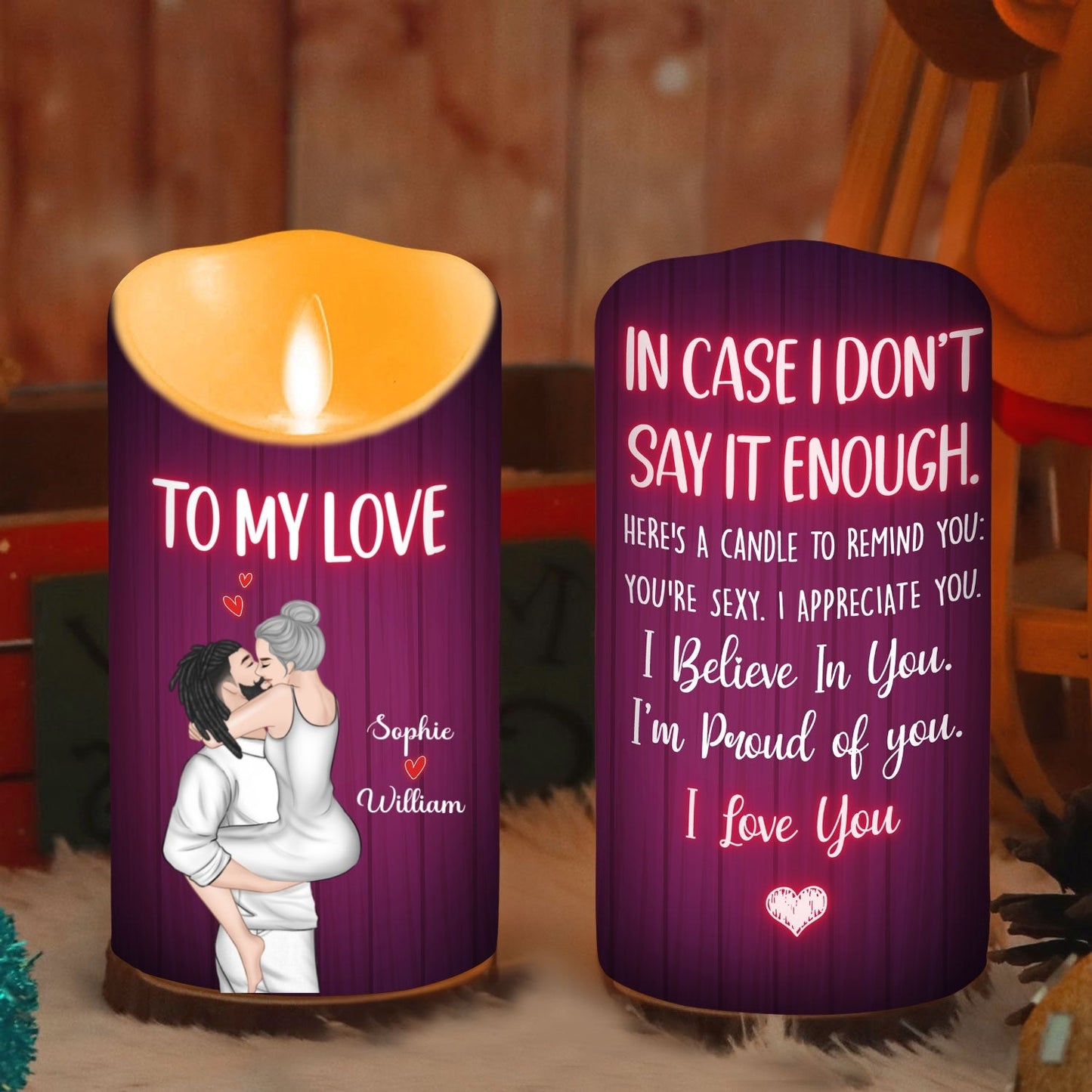 To My Love - Personalized Custom LED Candle