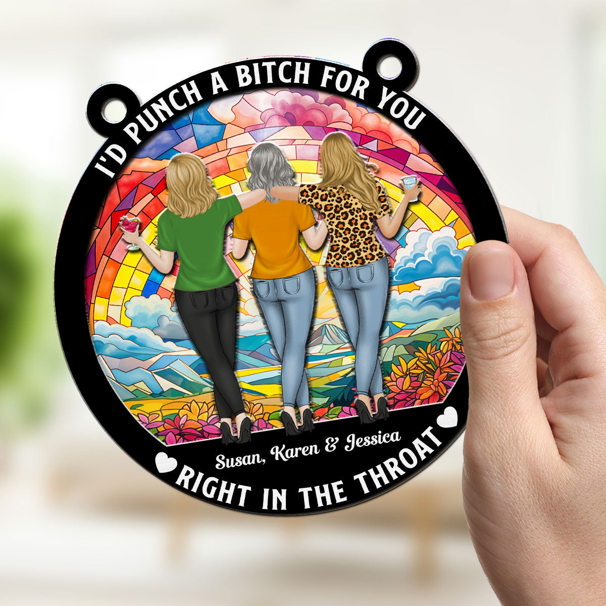 Right In The Throat - Personalized Custom Suncatcher