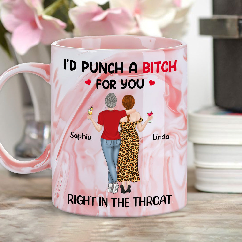 Right In The Throat - Personalized Custom Pink Marble Mug