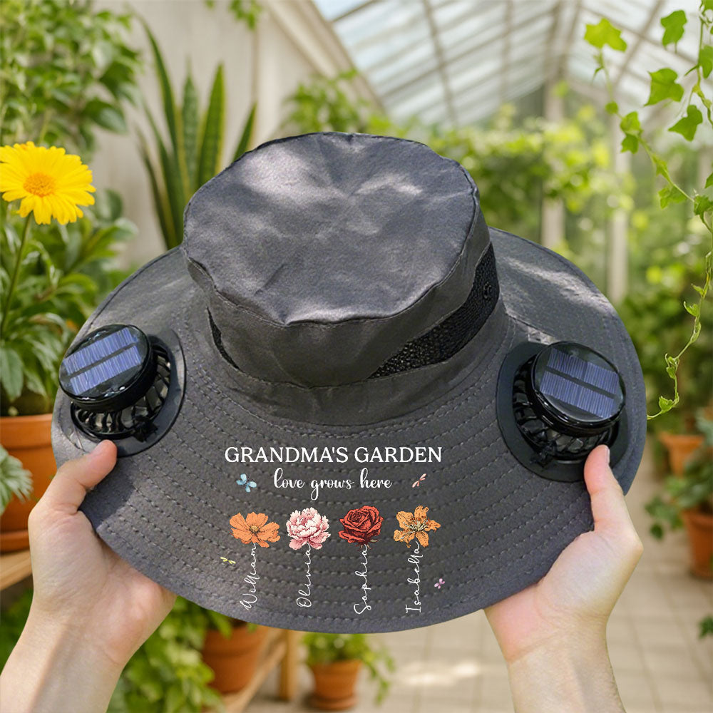 Grandma Garden - Personalized Custom Solar Fan Hat