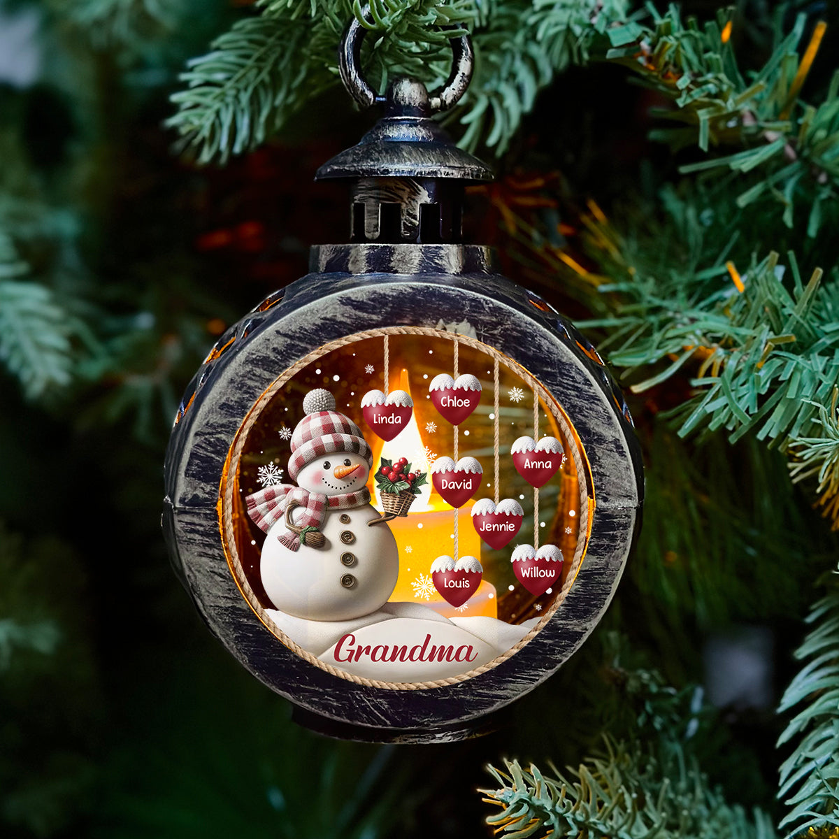 Lovely Heart - Personalized Custom Christmas Lantern