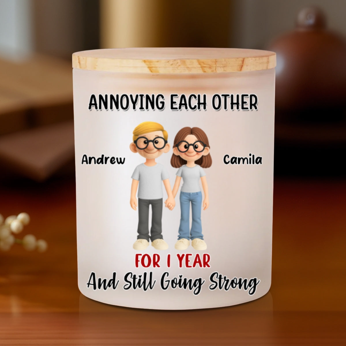 Annoying Each Other Forever - Personalized Custom Glass Jar With LED Candle