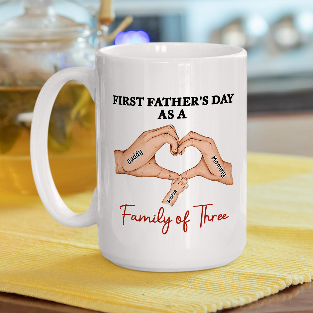 Family Of Three - Personalized Custom Coffee Mug