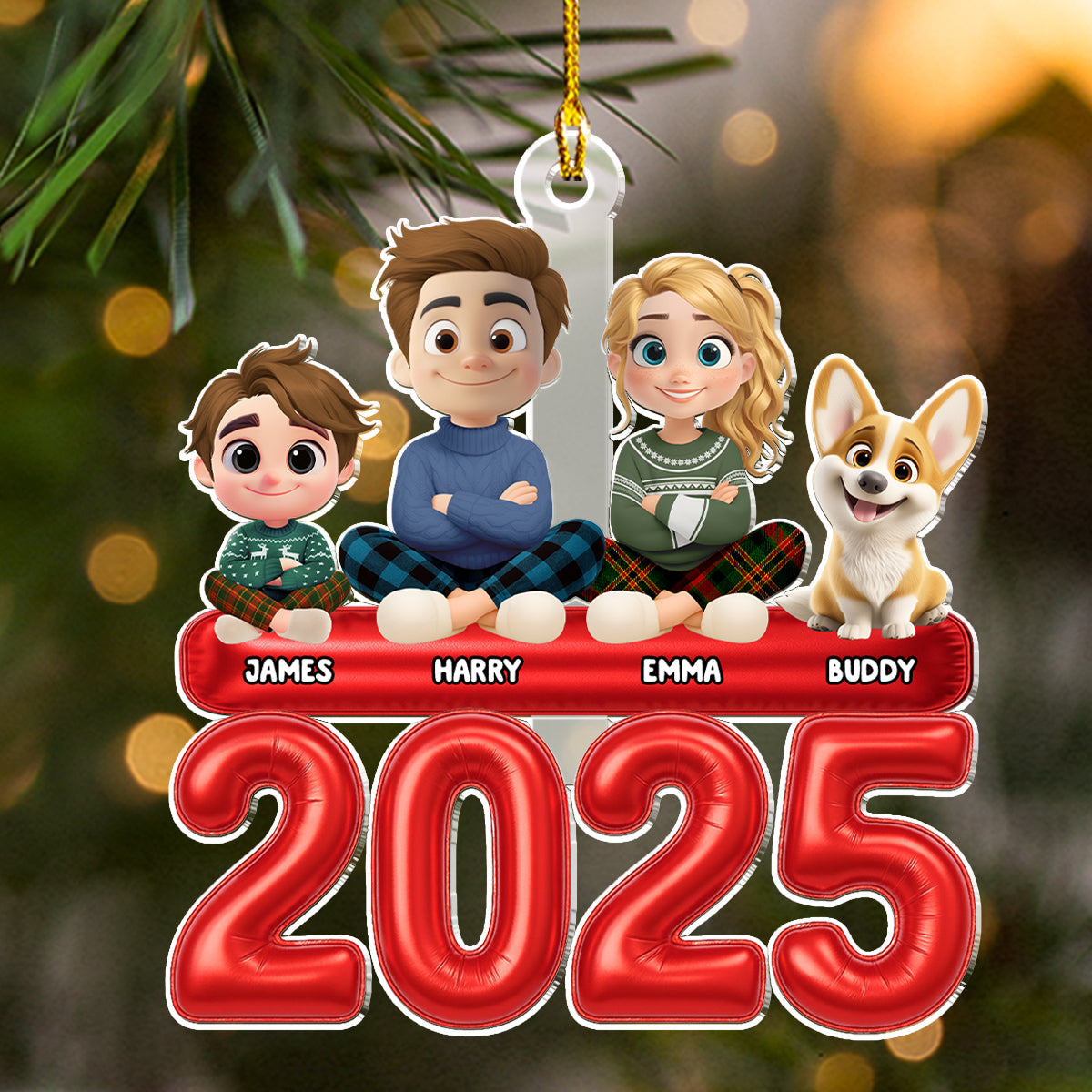 Santa Favorite Family - Personalized Custom Acrylic Ornament