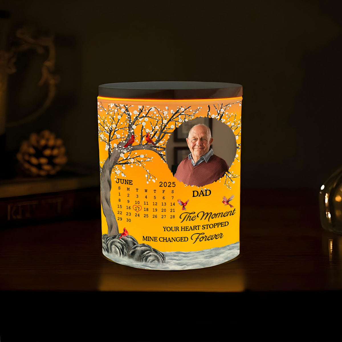 The Moment Your Heart Stopped Mine Changed Forever - Personalized Custom Glass Jar With LED Candle