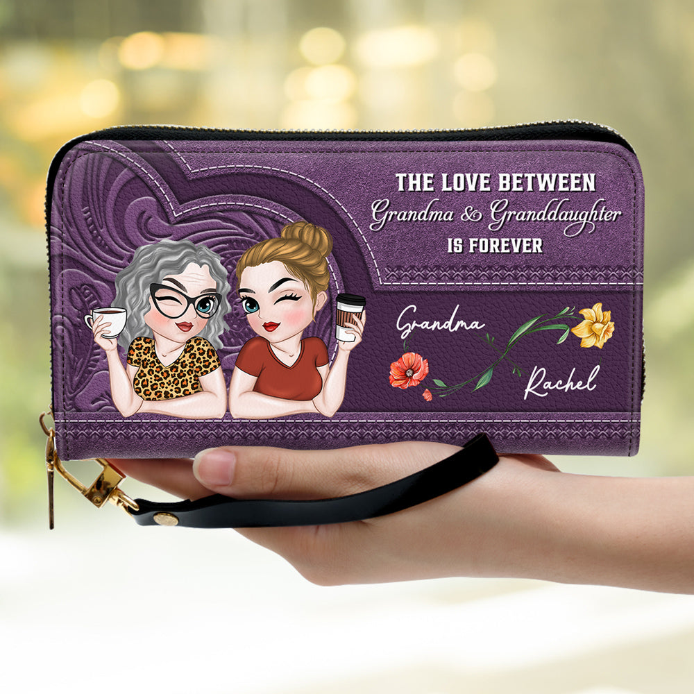 Forever Love You Grandma - Personalized Custom Leather Wallet