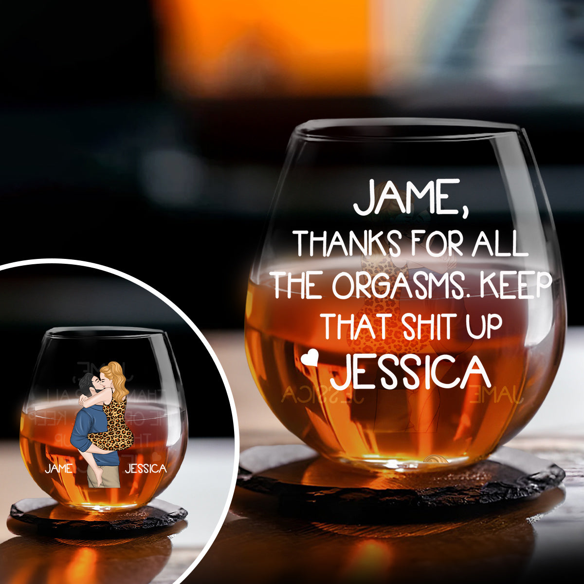 Thanks For All - Personalized Custom Wine Glass