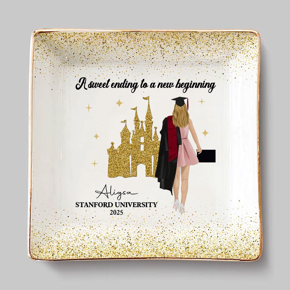 A Sweet Ending To A New Beginning - Personalized Custom Jewelry Dish