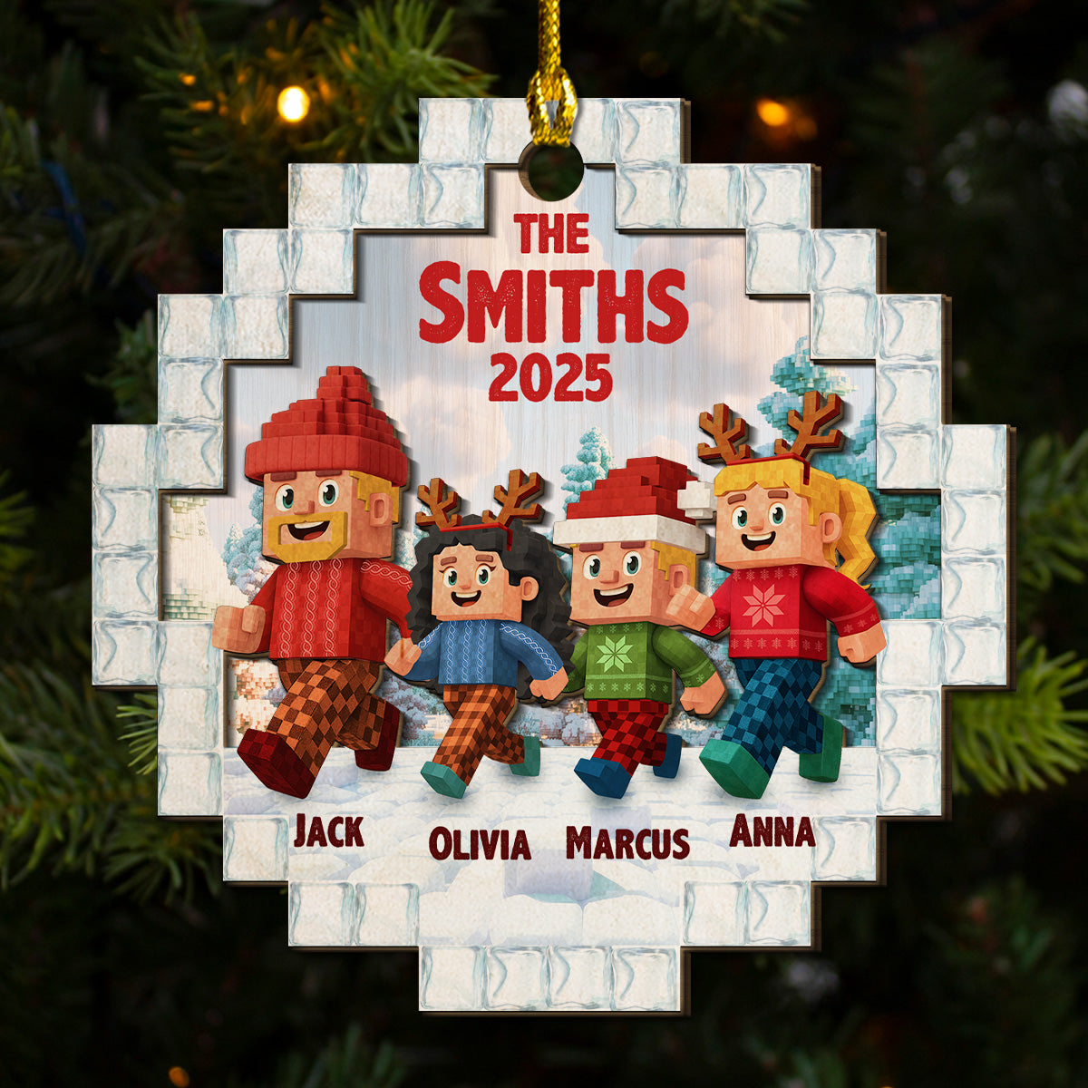 Us As A Family - Personalized Custom 2-layered Wood Ornament