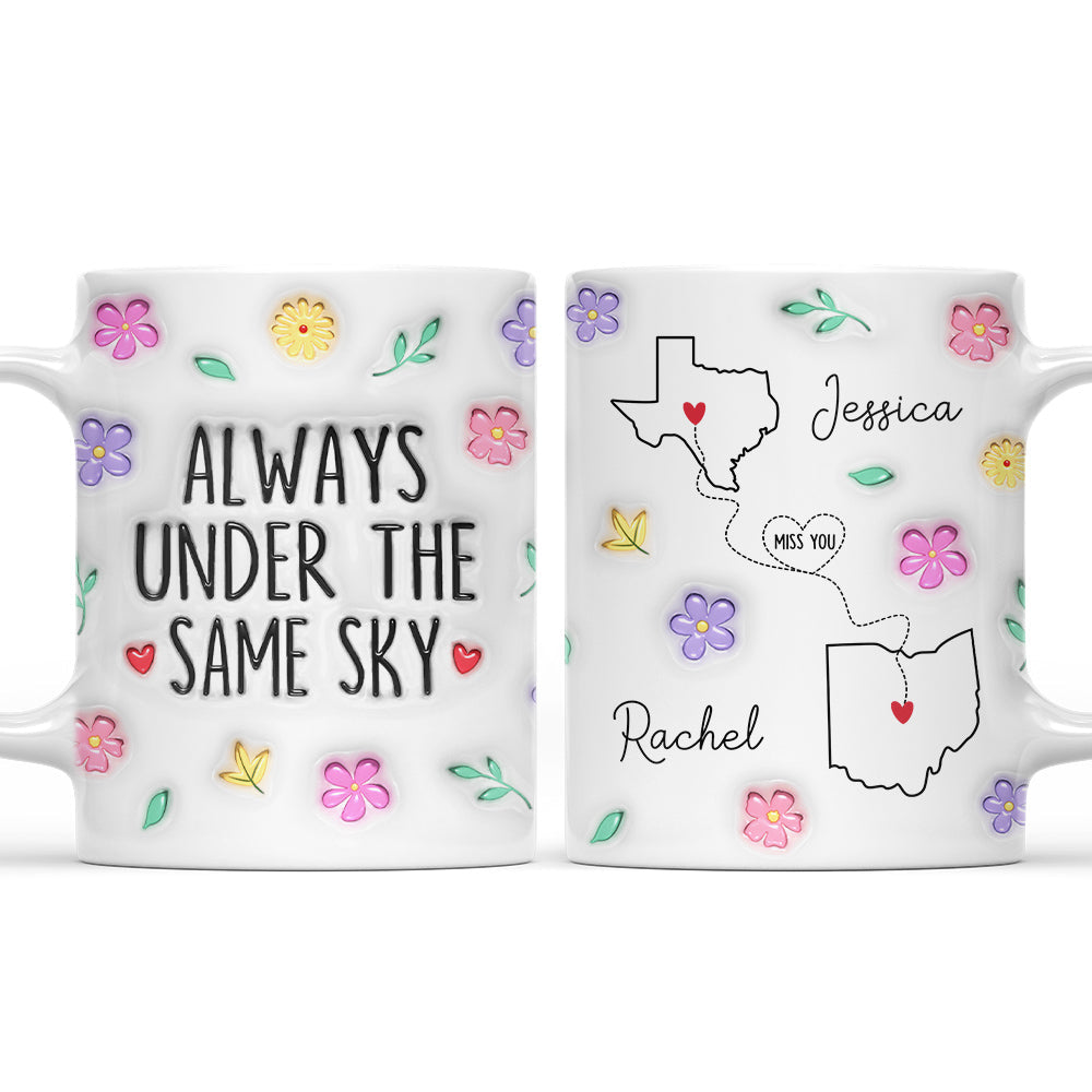 Wish We Under The Same Sky - Personalized Custom 3D Inflated Effect Mug