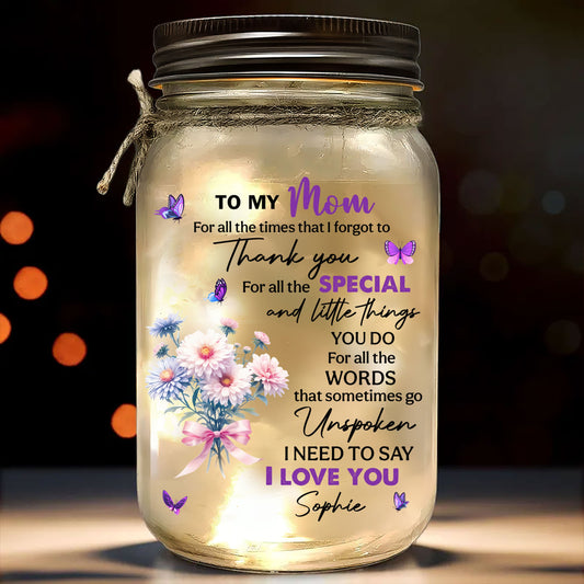 Thank You My Great Mother - Personalized Custom Mason Jar Light