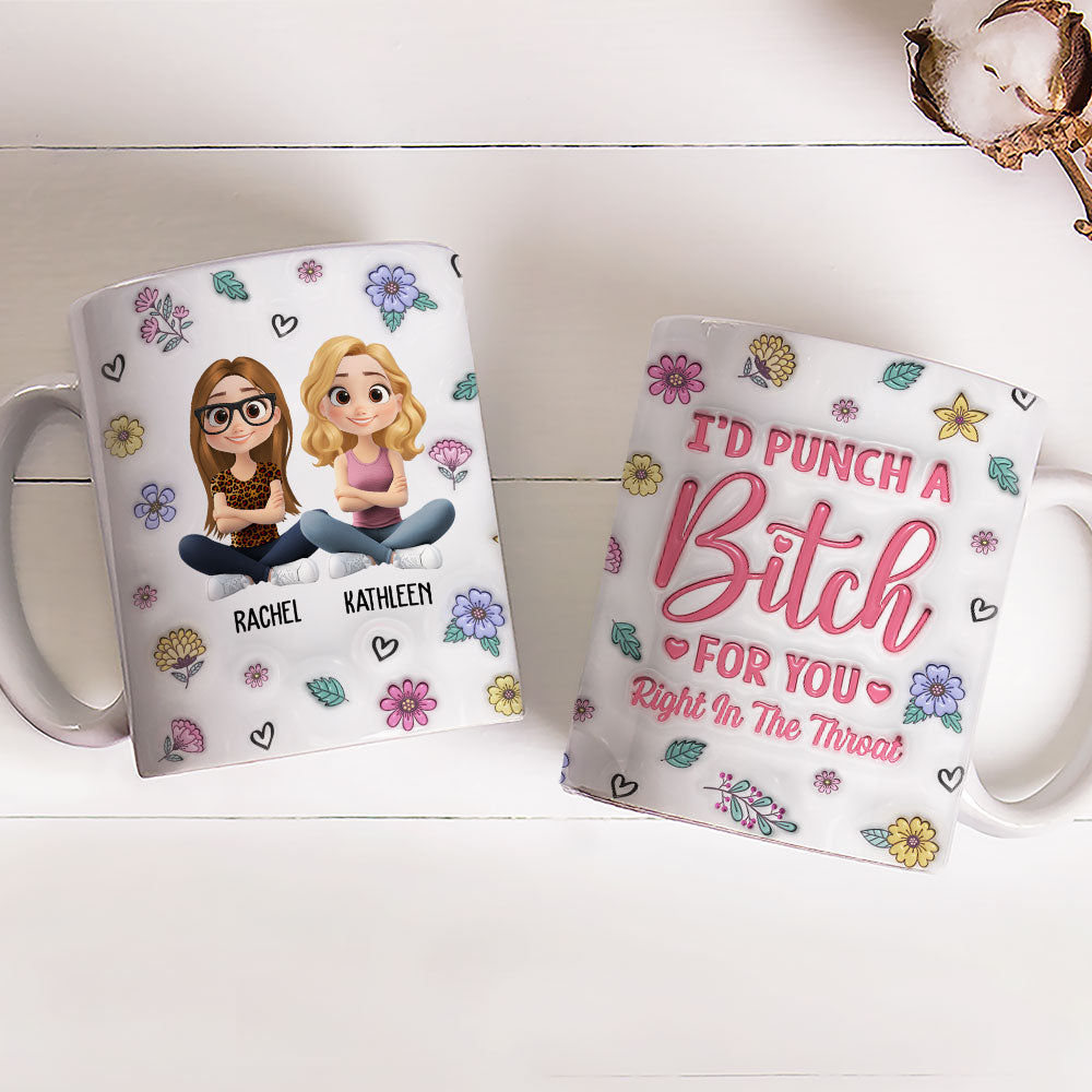 Bestie Forever Cartoonize - Personalized Custom 3D Inflated Effect Mug