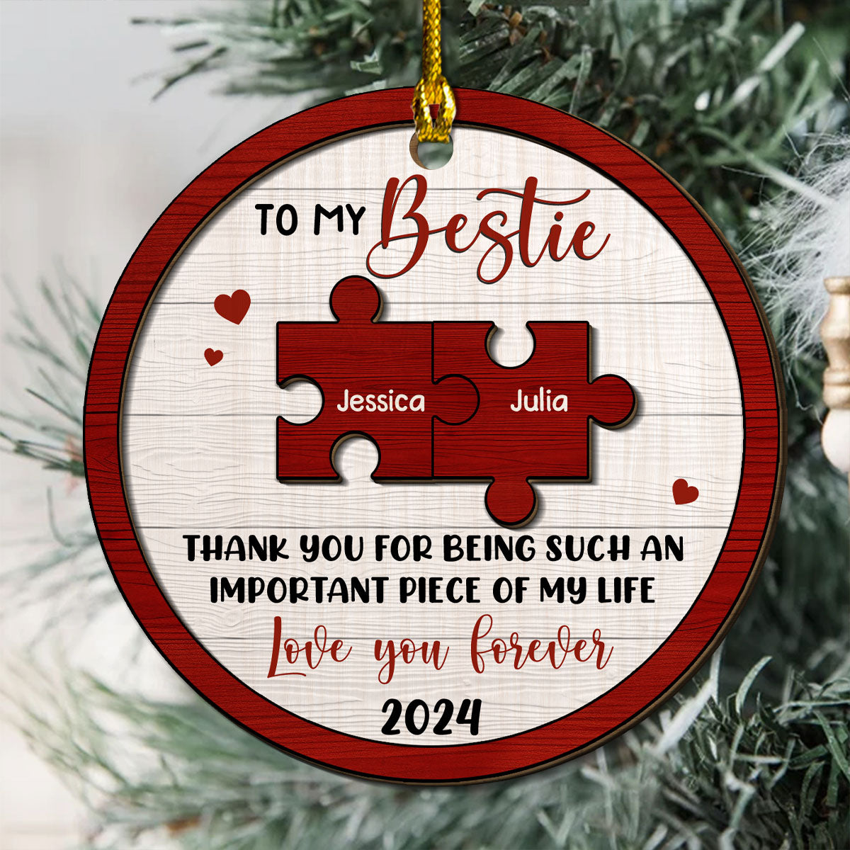 I Will Be There Pinky Promise - Personalized Custom Freeshape 2-Layered Wood Ornament
