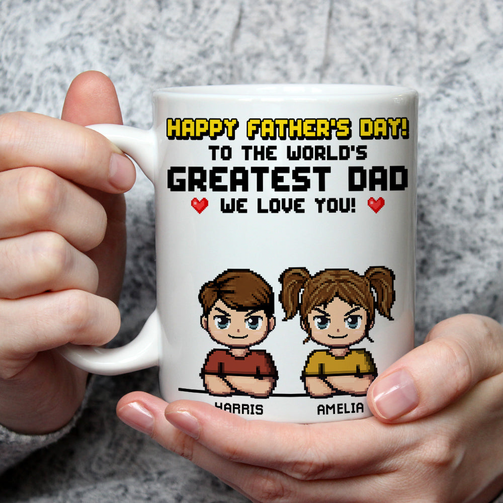 Greatest Dad We Love You - Personalized Custom Coffee Mug