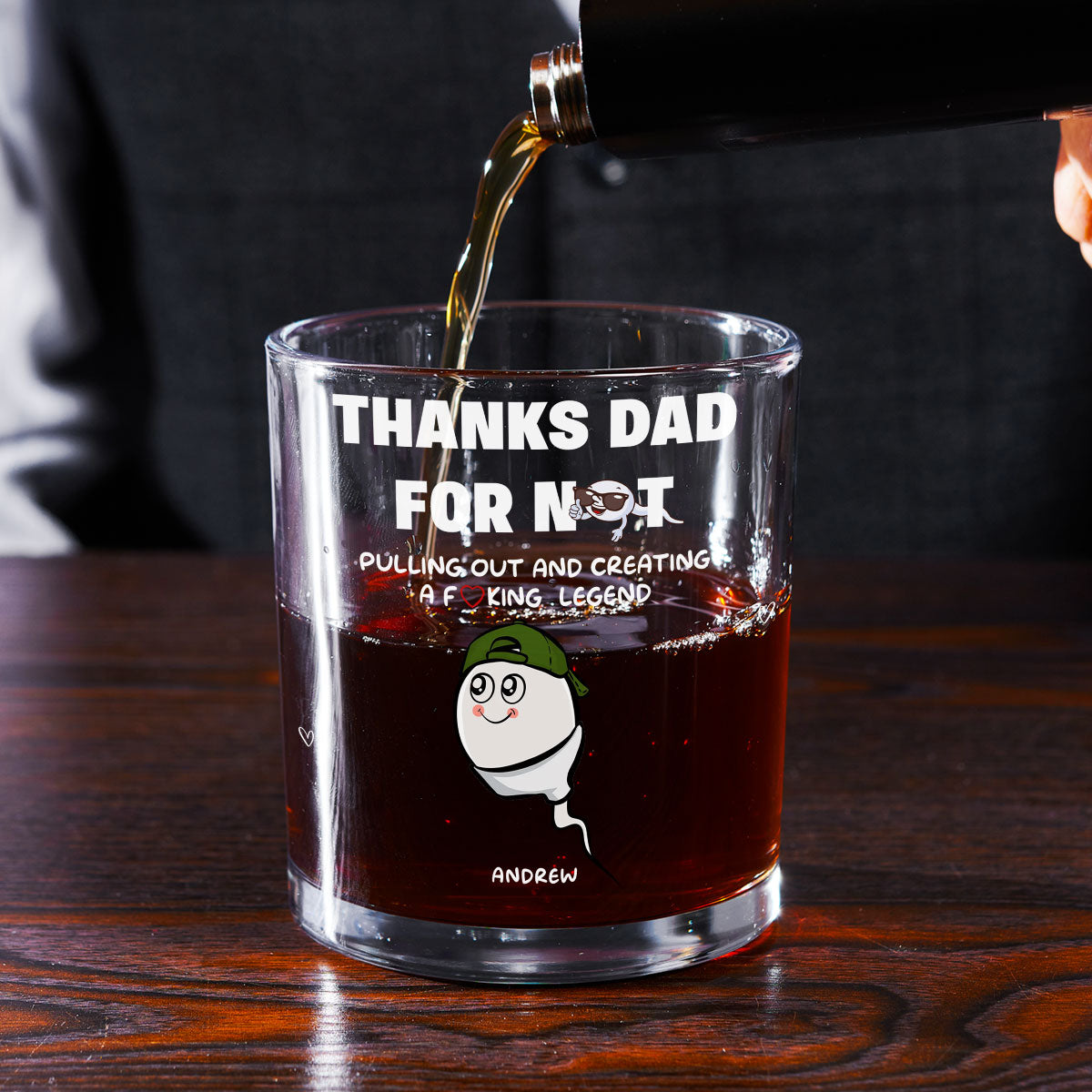 Thanks Dad For Creating A Legend - Personalized Custom Whiskey Glass