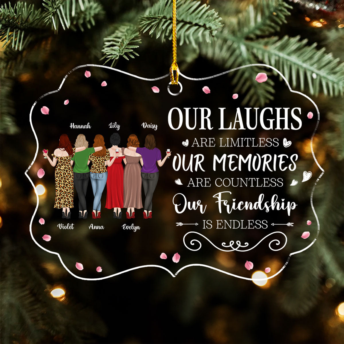 Endless Friendship Infinite Laughs - Personalized Custom Acrylic Ornament