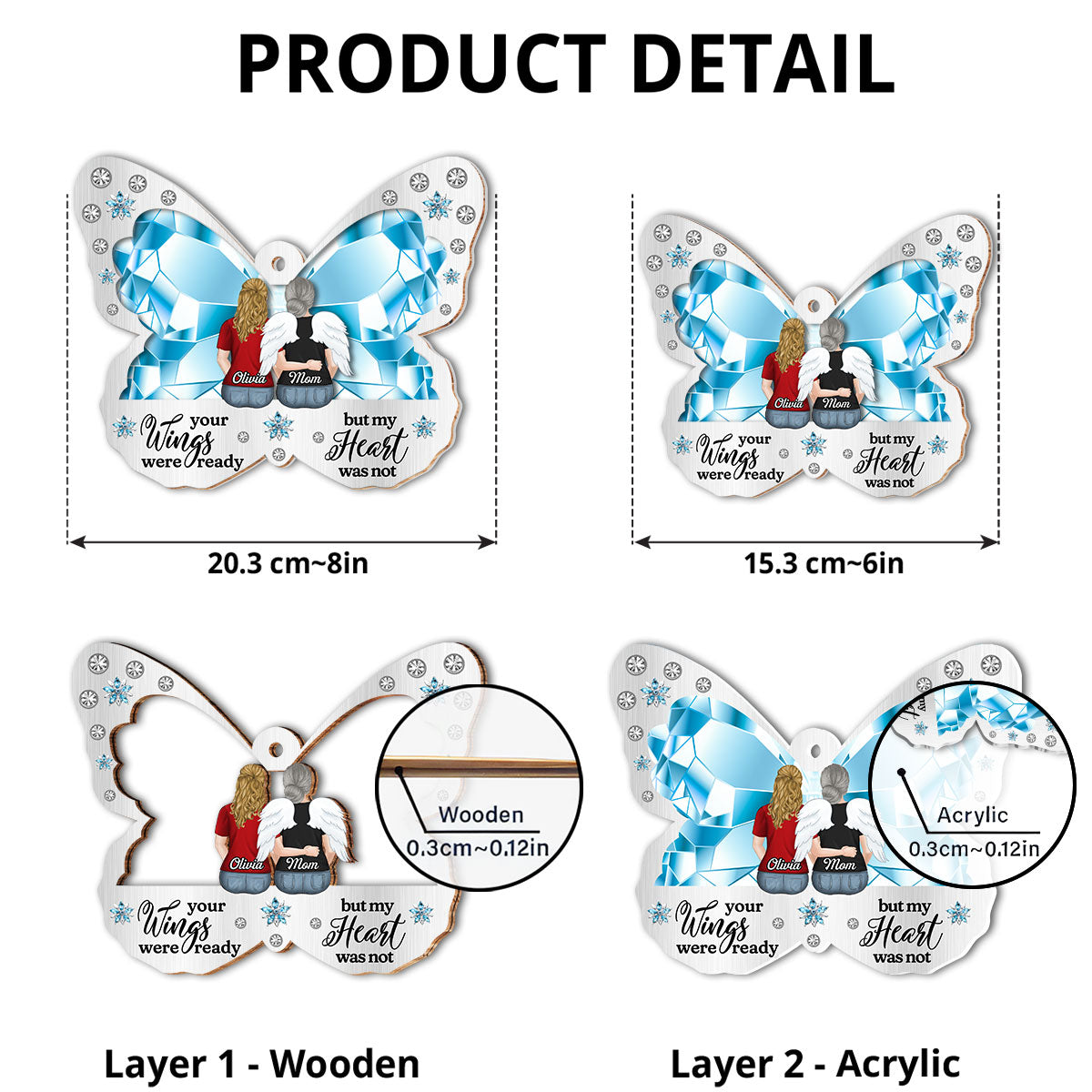 Your Wings Were Ready - Personalized Custom Suncatcher