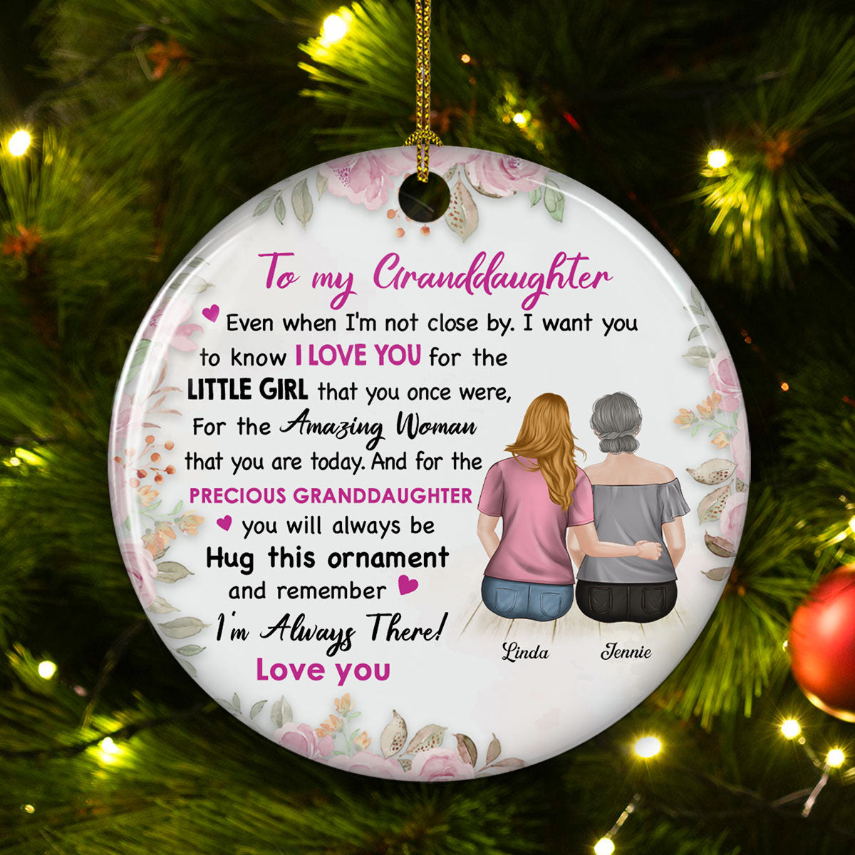 I Am Always There - Personalized Custom Circle Ceramic Ornament
