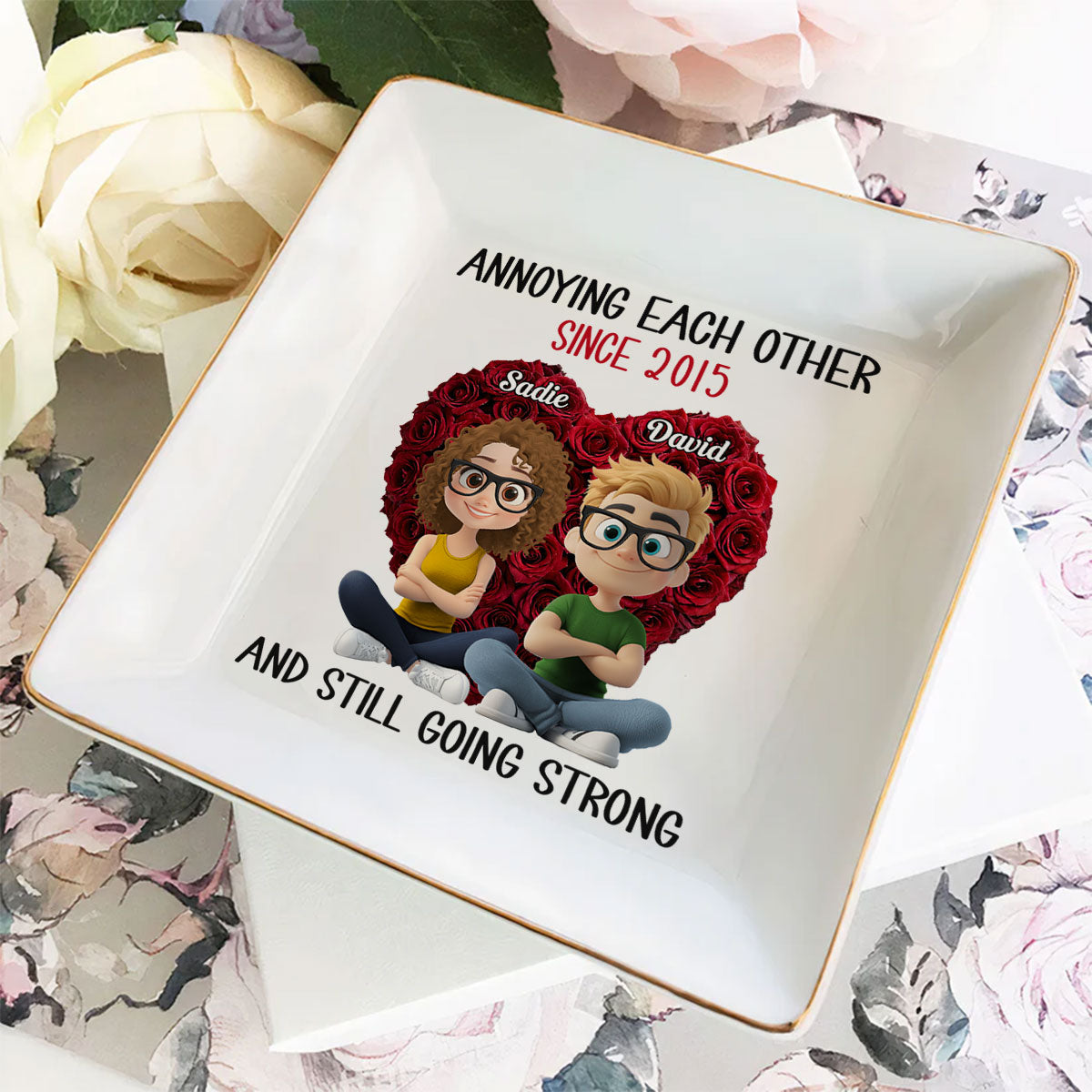 Annoying Each Other - Personalized Custom Jewelry Dish
